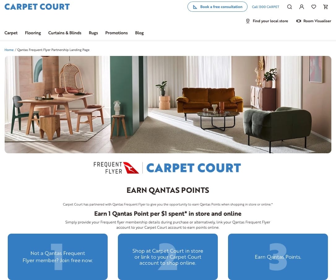 Carpet Court - Qantas API Integration image